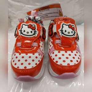 Hello Kitty Red Toddler Light Up Sneakers Shoes Girls Size 5 Brand New In Box